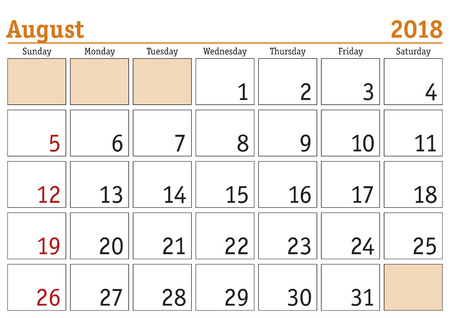 単純なデジタル カレンダー 8 月 18 ベクトル印刷可能なカレンダー 毎月のスケジューラ 週は月曜日に始まります 英語カレンダー のイラスト素材 ベクタ Image 単純なデジタル カレンダー 8 月 18 ベクトル印刷可能なカレンダー 毎月のスケジューラ 週は月曜日に始まります 英語カレンダー のイラスト素材 ベクタ Image