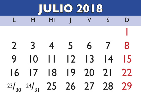 november calendar in sapinsh 2018