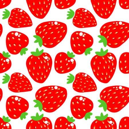 Seamless strawberry pattern vector illustration Stock Photo