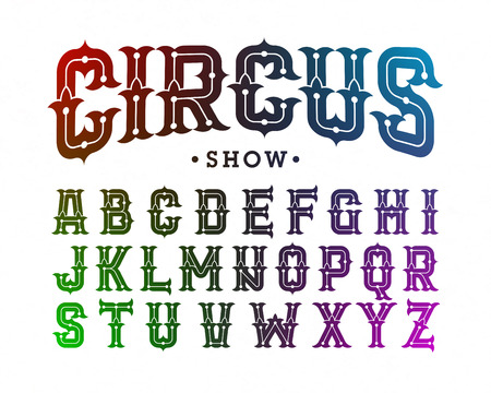 vector of vintage carnival font and alphabet royalty free cliparts