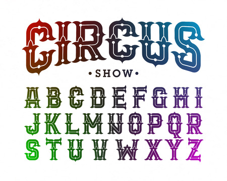 Circus style vintage font