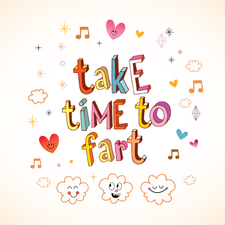 おならをする時間がかかるのイラスト素材 ベクタ Image