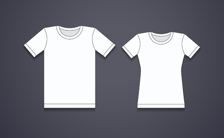 blank white t shirt template male and female royalty free cliparts