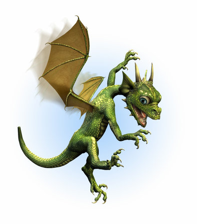 Ein Baby Drachen Panik Beim Kampfen Um Zu Lernen Wie Man Fliegt 3d Ubertragen Lizenzfreie Fotos Bilder Und Stock Fotografie Image 11711082