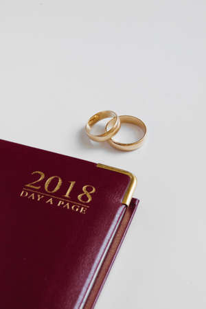 planning a wedding in 2018 calendar of 2018 and two wedding stock