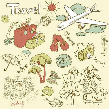 手描き旅行いたずら書き ベクトル イラスト のイラスト素材 ベクタ Image