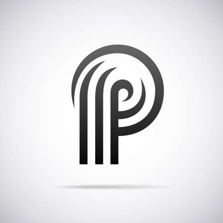 p の文字デザイン テンプレート ベクトル図 ロイヤリティフリークリップ