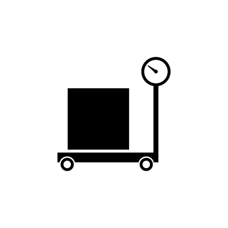 packaging box in a weighing scale icon logistic concept