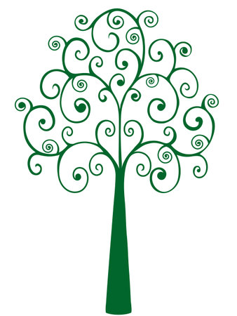 Stylized coil tree vector illustration