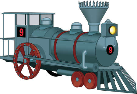 blue train with red wheels and the number 9 clip art preview
