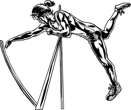 Pole vaulter illustration.