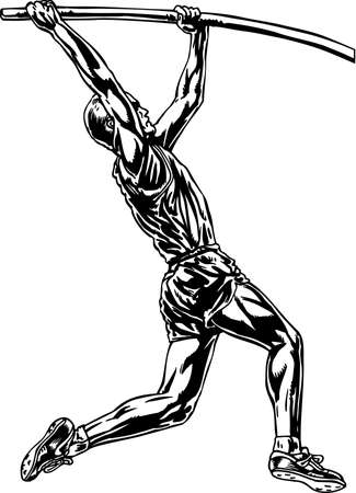 Pole vaulter illustration.