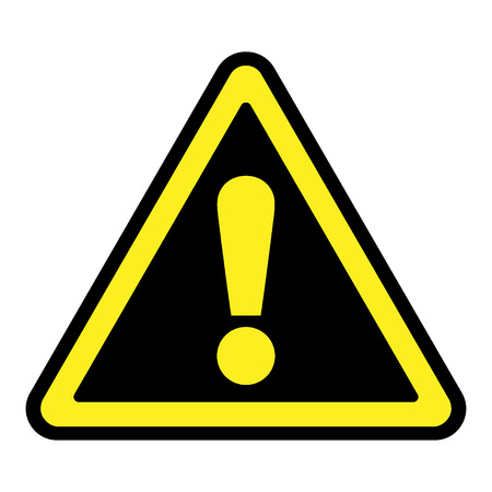 Avertissement De Danger Signe Attention. Icône Dans Un Triangle Noir Avec  Du Jaune Point D'exclamation, Isolé Sur Un Fond Blanc. Symbole De La  Circulation. Stock Illustration Vectorielle Clip Art Libres De Droits ,