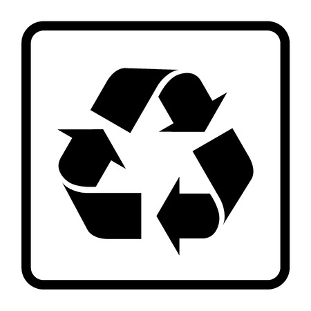recycle sign of conservation black icon isolated on white background