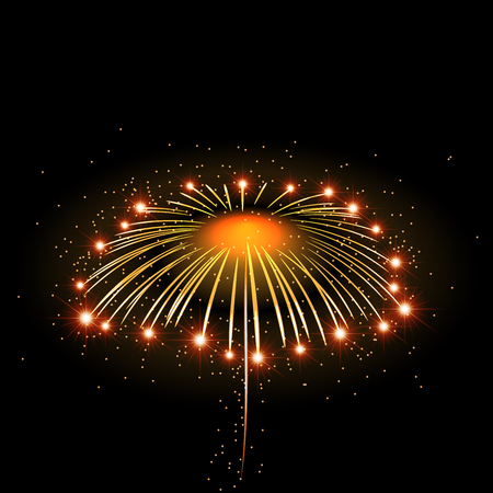 花火の輝き背景カード 美しい明るい花火が黒い背景に分離されました クリスマス カード 新年のお祝いベクトル図の光青い装飾花火 のイラスト素材 ベクタ Image 90968085