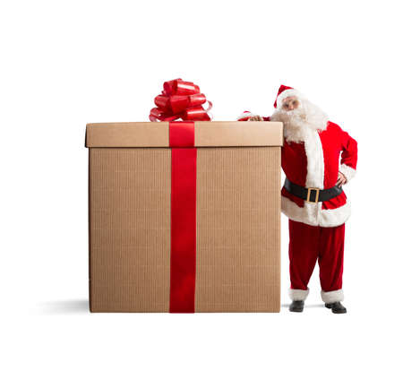 Pere Noel Avec Sa Hotte Remplie De Cadeaux Banque D Images Et Photos Libres De Droits Image