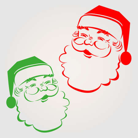 Illustration of silhouette funny santa claus