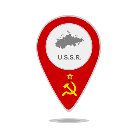 彼の手に旗を持つソ連の兵士の図では 彼の足はファシスト ヘルメット上に立つ のイラスト素材 ベクタ Image