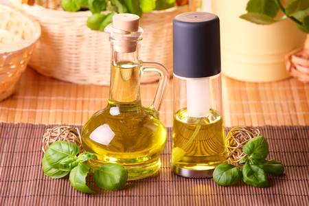 Two Bottles With Olive Oil And Grape Seed Oil With Decoration Unique Olive Oil Decorative Bottles Two Bottles With Olive Oil And Grape Seed Oil With Decoration Unique Olive Oil Decorative Bottles