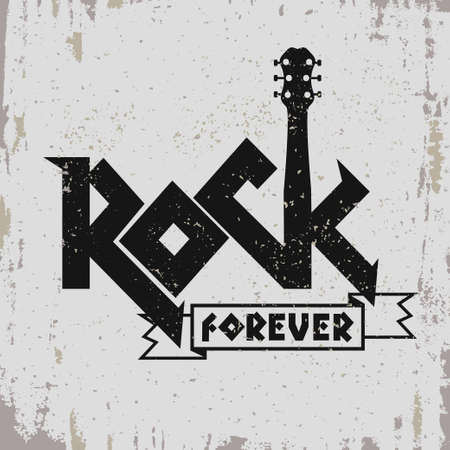 rock music print hipster vintage label graphic design with