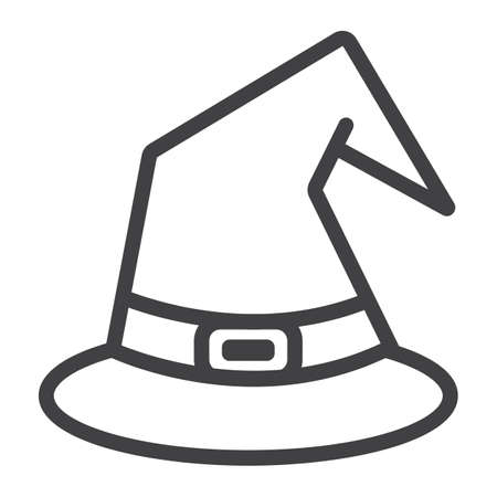 witch hat flat icon halloween and scary wizard hat sign vector