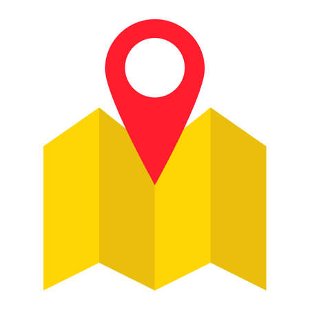 地図フラットアイコン 地理位置情報とナビゲーション Gpsサインベクターグラフィックス 白い背景にカラフルなソリッドパターン上のピンポイントのイラスト 素材 ベクタ Image