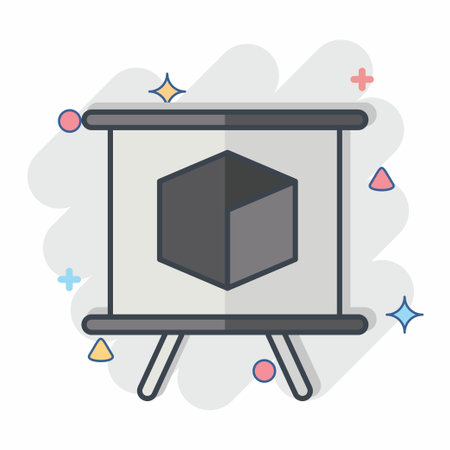 Icon 3d presentation related to 3d visualization symbol comic style simple design editable simple illustration Stock Photo