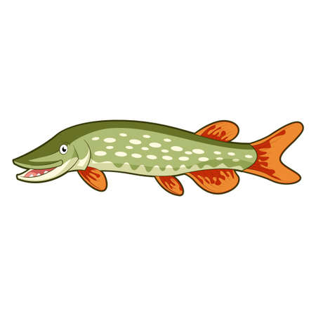 Cartoon happy pike Stock Photo