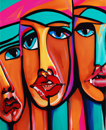 抽象画 顔の表現 抽象画 アクリル画 顔の表現 - メルカリ