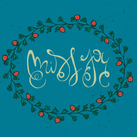 ロマンチックなミスあなたがカード 手書きの緑のレタリングとぼろぼろ青地に赤いイチゴと花緑フレームかわいいポスターです のイラスト素材 ベクタ Image ロマンチックなミスあなたがカード 手書きの緑のレタリングとぼろぼろ青地に赤いイチゴと花緑フレームかわいいポスターです のイラスト素材 ベクタ Image