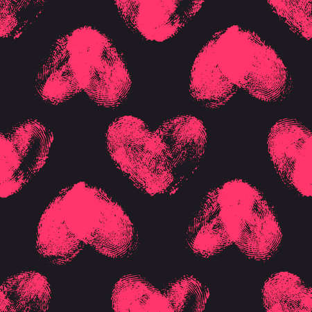 指紋の心でシームレスなパターン 手が引きつってギザギザ ハート の形 トレンディなテクスチャです 無限のスタイリッシュな空間 黒地にピンクの拇印心 ファブリック 壁紙 ラッピング のイラスト素材 ベクタ Image 指紋の心でシームレスなパターン 手が引きつってギザギザ ハート の形 トレンディなテクスチャです 無限のスタイリッシュな空間 黒地にピンクの拇印心 ファブリック 壁紙 ラッピング のイラスト素材 ベクタ Image