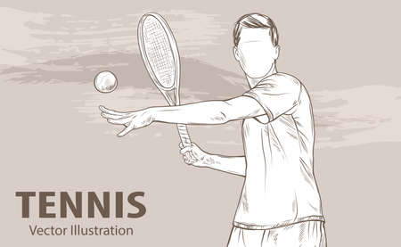 テニス プレーヤーの明るい水彩画シルエット のイラスト素材 ベクタ Image テニス プレーヤーの明るい水彩画シルエット のイラスト素材 ベクタ Image