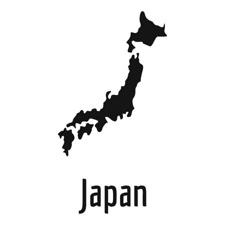 黒の日本地図 白い背景に分離された日本地図ベクトルのシンプルなイラスト のイラスト素材 ベクタ Image
