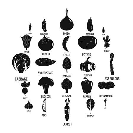 野菜アイコンがセットされています ウェブ用25の野菜ベクトルアイコンのアウトラインイラスト のイラスト素材 ベクタ Image
