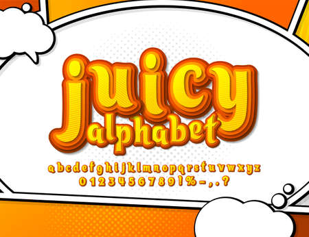 Monochrome chocolate high detail comic font on comic book page. alphabet in style of comics, pop art. multilayer funny letters, figures for decoration of kids illustrations, posters, comics, banners