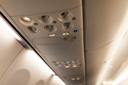 overhead console in the modern passenger aircraft air conditioner