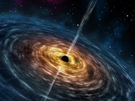 スター フィールドではブラック ホール デジタル イラストです の写真素材 画像素材 Image