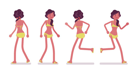 夏のビーチの服装の若い男 ウォーキングとランニングのイラスト素材 ベクタ Image