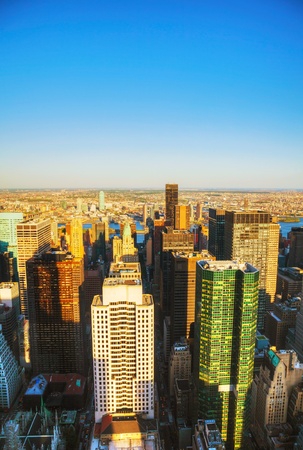 New york city cityscape at sunset