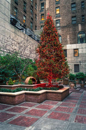 イースト サイドのマンハッタンのビル群の中庭にある赤色灯のクリスマス ツリー の写真素材 画像素材 Image イースト サイドのマンハッタンのビル群の中庭にある赤色灯のクリスマス ツリー の写真素材 画像素材 Image