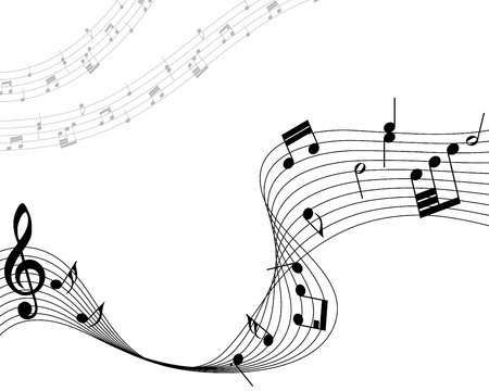 Notas Musicales Personal De Fondo En Blanco Ilustracion Ilustraciones Vectoriales Clip Art Vectorizado Libre De Derechos Image