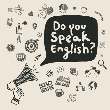 Concept of learning English. Flat design, vector illustration Illustration