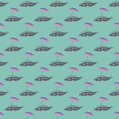 傘の下で海の魚 シームレス パターン ベクトル イラストのイラスト素材 ベクタ Image