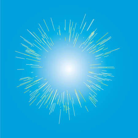 太陽が爆発し 星が太陽の光を浴びた 細い梁の中心から放射する 線 ロゴ 標識のデザイン要素 ダイナミック スタイル 抽象的な爆発 中央からの速度の 動きライン 鋭い放射のイラスト素材 ベクタ Image