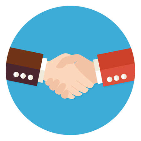 手ふれ 信頼 パートナーシップ 友情の象徴のベクトルのアイコン この異常なイラスト も新たなパートナーシップを表すことができます ビジネス取引 団結および信頼 挨拶 ジェスチャーなどのイラスト素材 ベクタ Image