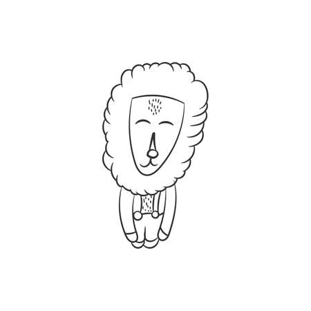 手描きスタイルのライオンとカード 誕生日カード生地と保育所の装飾 ベクトルの図 白い背景に分離 のイラスト素材 ベクタ Image 手描きスタイルのライオンとカード 誕生日カード生地と保育所の装飾 ベクトルの図 白い背景に分離 のイラスト素材 ベクタ Image