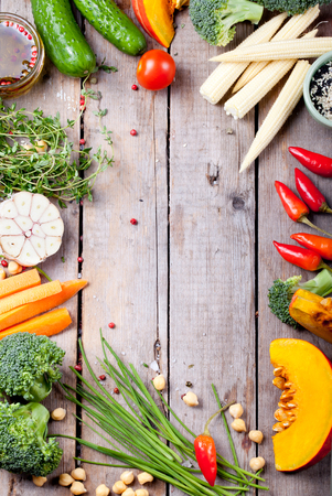 Close up of various colorful raw vegetables - 47637978