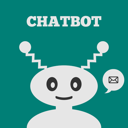 笑顔でフレンドリーなロボット メッセージとアイコンの吹き出し テキストおしゃべりボット ベクトルの図 グレー ブルー ブラック のイラスト素材 ベクタ Image