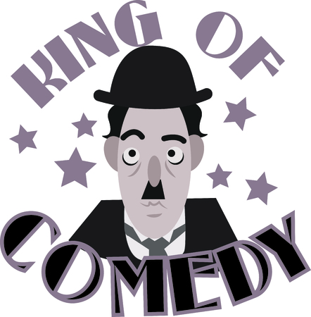 Chaplin will make you smile whenever you decide to put his face. Illustration