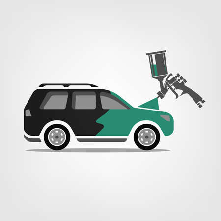 車エアブラシ塗装です 車のボディ修復処理のベクトル イラスト ピクトグラム アイコン ロゴや看板デザインに役立つ自動車コンセプト 灰色と緑の色の画像は輸送 の写真素材 画像素材 Image 車エアブラシ塗装です 車のボディ修復処理のベクトル イラスト ピクトグラム アイコン ロゴや看板デザインに役立つ自動車コンセプト 灰色と緑の色の画像は輸送 の写真素材 画像素材 Image